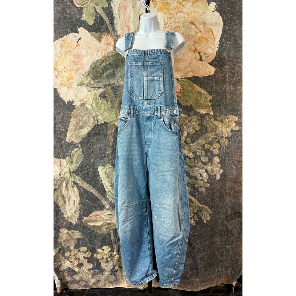 Free People We The Free Good Luck Barrel Dungarees Size M - Picture 7 of 13
